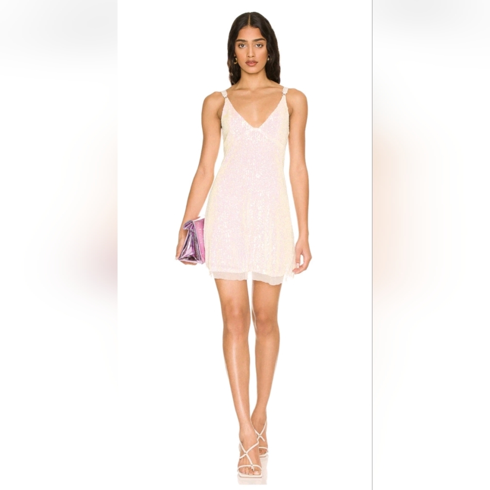 Free People White Sequin Mini Dress